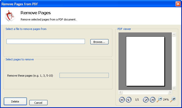 Remove Pages from PDF Screenshot